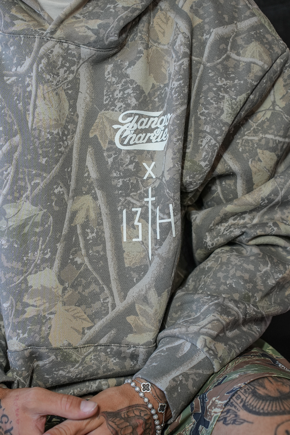 Lift Heavy. Pray Hard. - Premium Deadwood Camo Hoodie