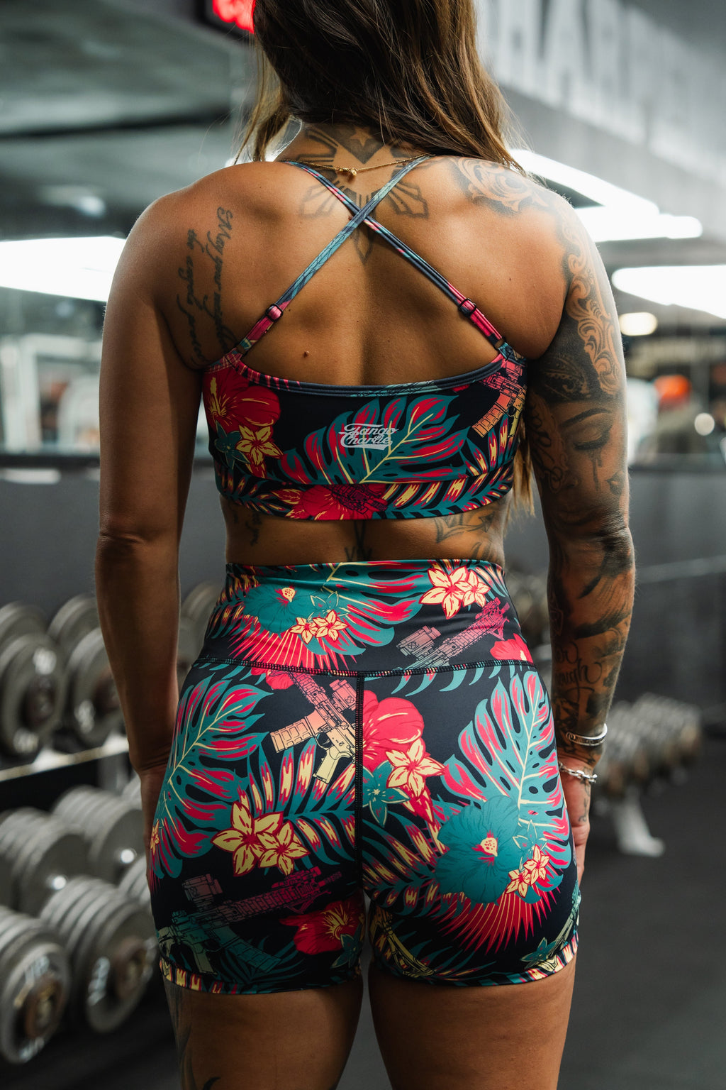 Women's High-Waisted Seamless Front Compression Training Shorts | Tropical Assassin