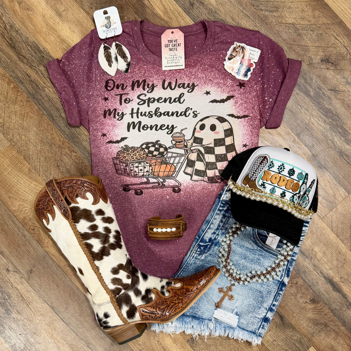 On My Way To Spend My Husband’s Money | Fall Vibes Graphic T-Shirt