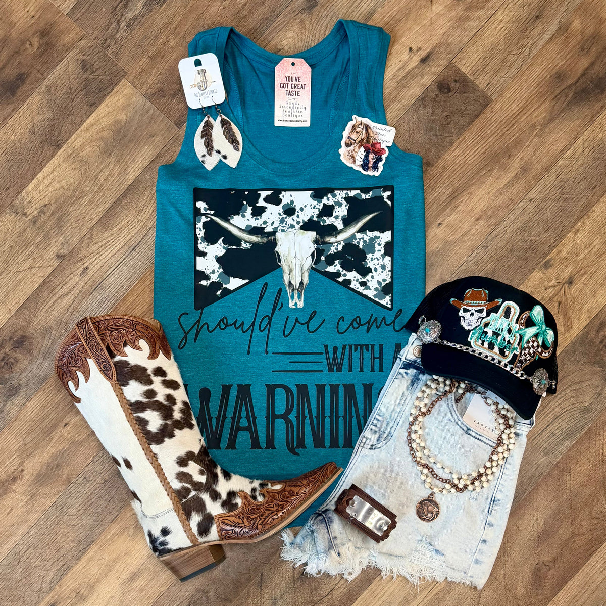 Should’ve Come With A Warning | Country Graphic Tank Top