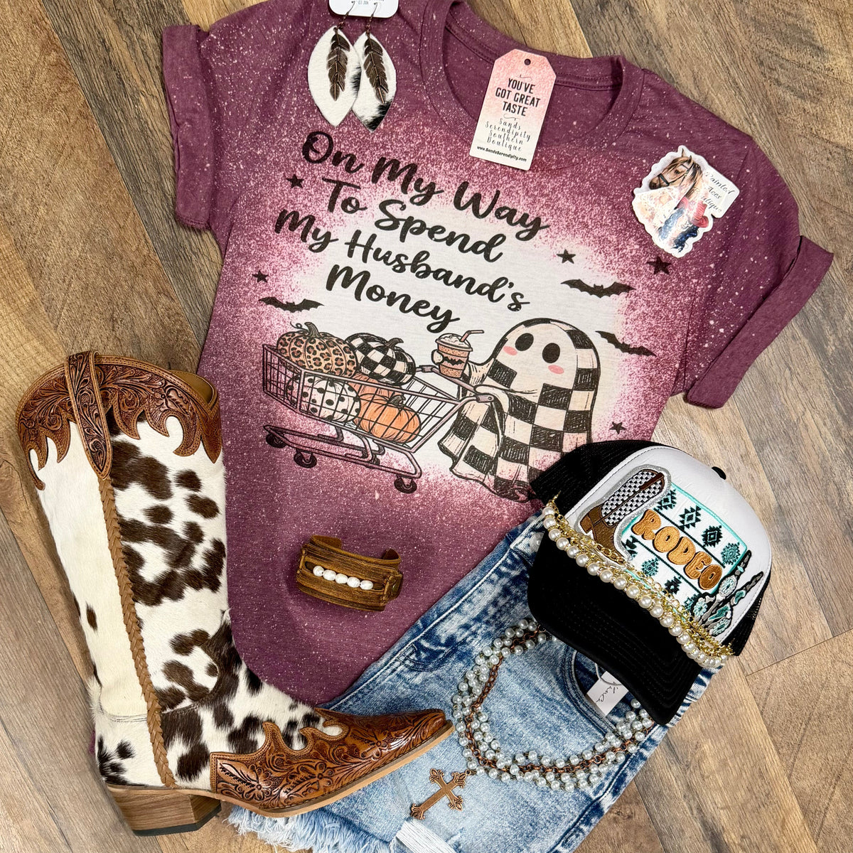 On My Way To Spend My Husband’s Money | Fall Vibes Graphic T-Shirt