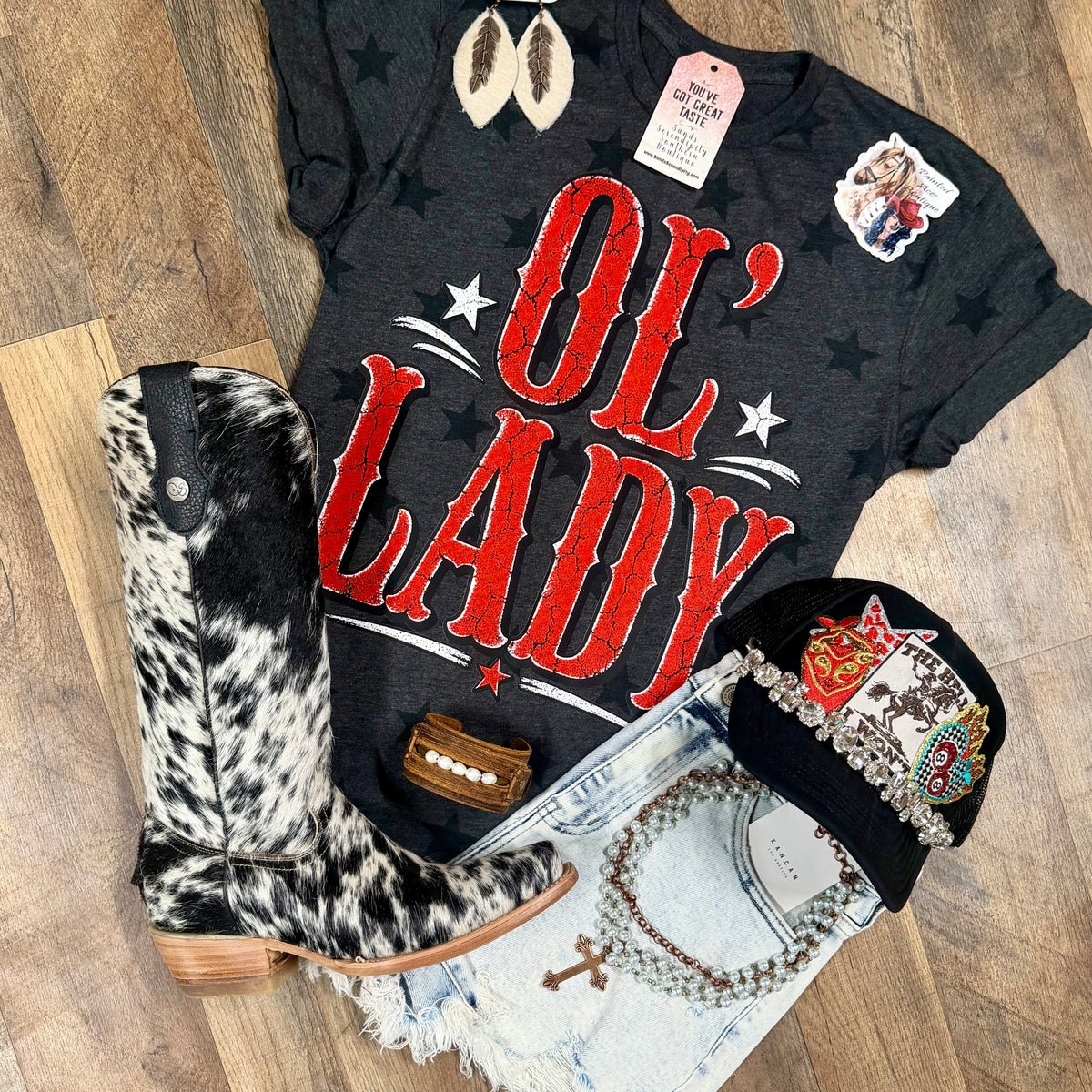 Ol’ Lady | Country Race Nights Graphic T-Shirt