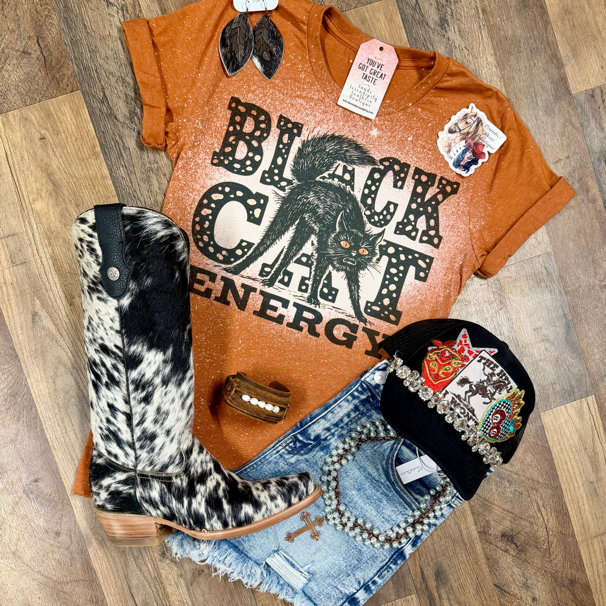 Black Cat Energy | Fall Vibes Graphic T-Shirt