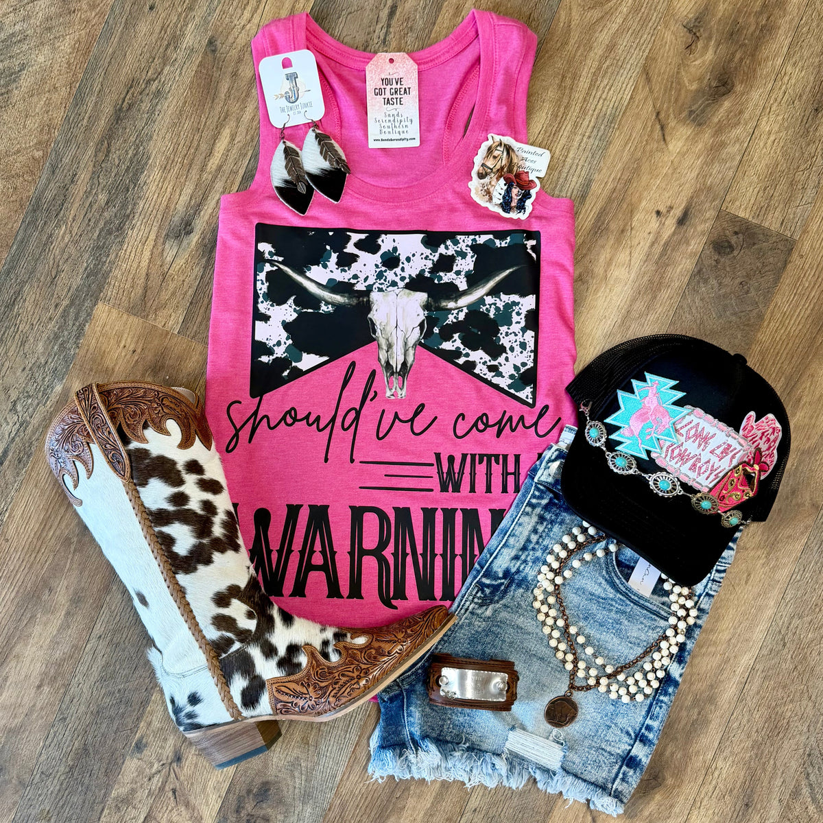 Should’ve Come With A Warning | Country Graphic Tank Top