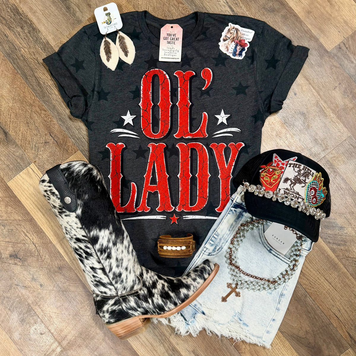 Ol’ Lady | Country Race Nights Graphic T-Shirt