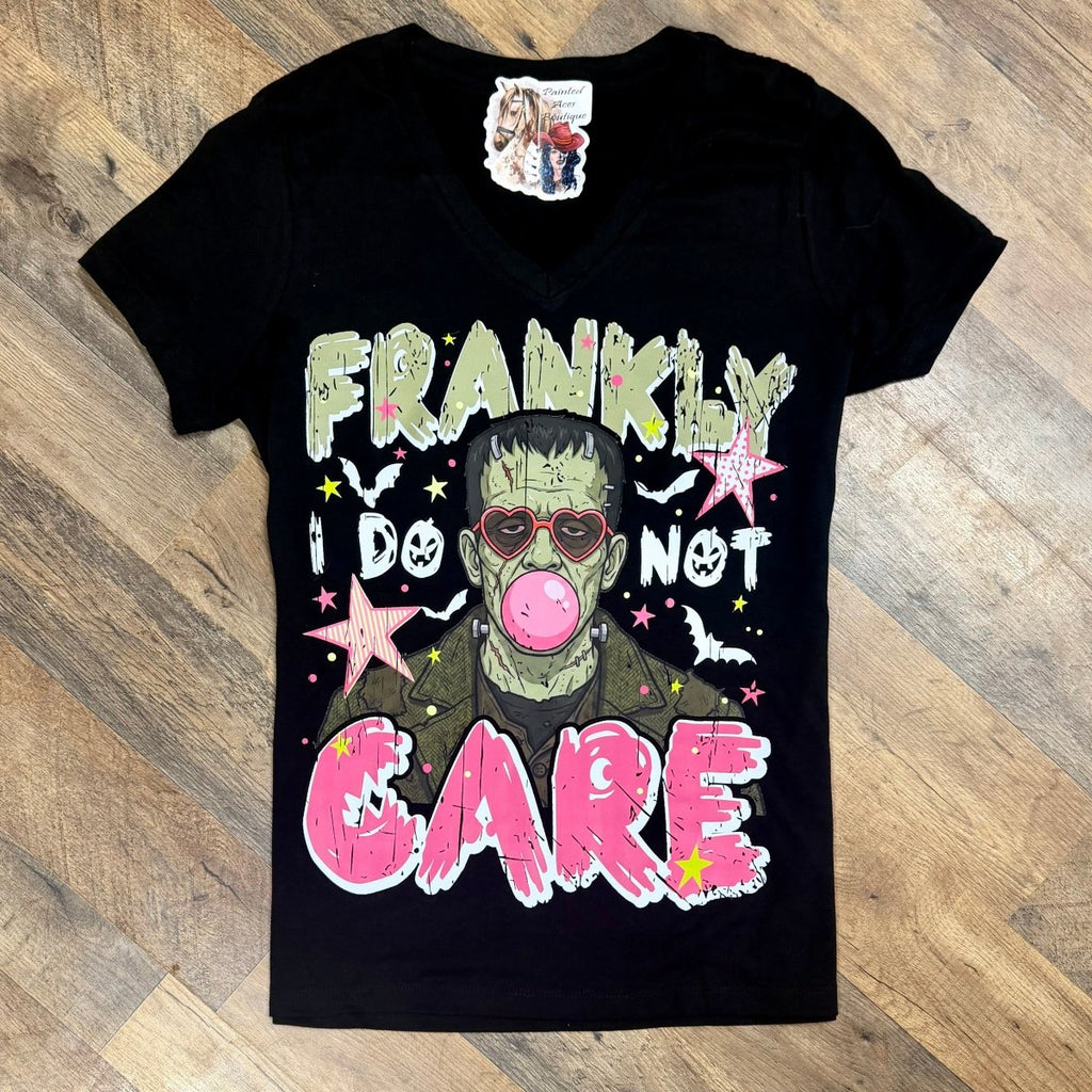 Frankly I Do Not Care | Western V-Neck Graphic T-Shirt