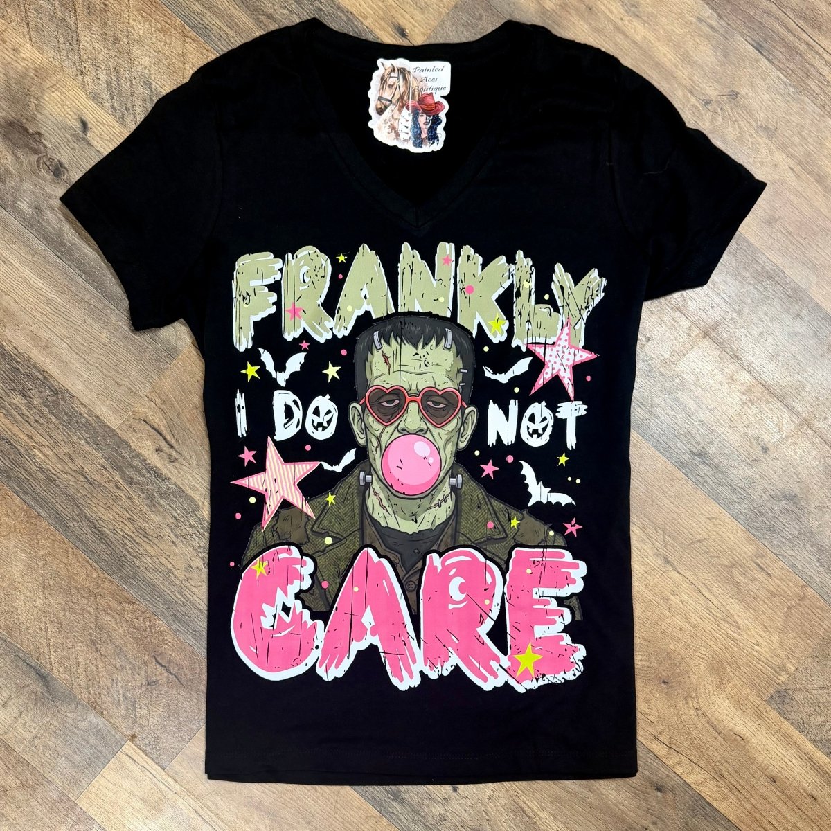 Frankly I Do Not Care | Western V-Neck Graphic T-Shirt